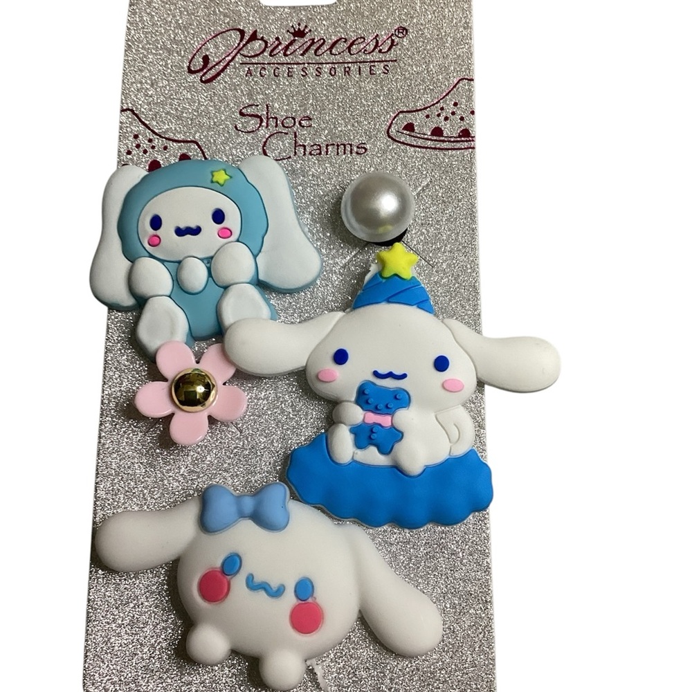 Princess Accessories Blue and White Shoe Charms 5pcs